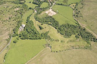 Oblique aerial view of Corrie Golf Course, looking to the ESE.