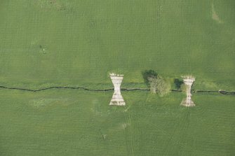 Oblique aerial view of the tank crossing points (NX 7152 4657), looking E.