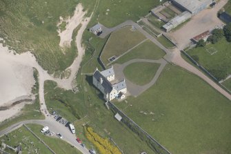 Oblique aerial view of Balnakeil House, looking to the ENE.