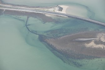 Oblique aerial view of Kyle of Tongue Bridge and Causeway, looking to the SSE.