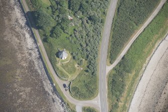 Oblique aerial view of Tongue Signal Tower, looking to the E.