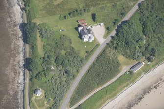 Oblique aerial view of Tongue Lodge and Signal Tower, looking to the E.