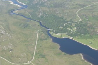 Oblique aerial view of the Hope River, looking to the NW.