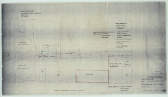 Dyeline copy of site plan showing proposed demolition.