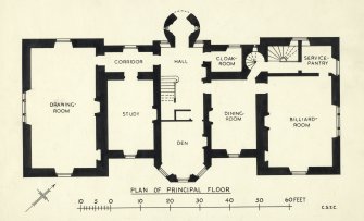 Publication drawing. 'Plan of principal floor', Thirlestane House.