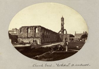 View of St Andrews Cathedral.
Titled: 'Church Gard,"Cathedral" St. Andrews'.
PHOTOGRAPH ALBUM No 4: INNES OF COWIE ALBUM