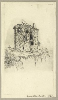 Etching showing view of castle.
Titled 'Dunnottar Castle, W.D.I'.
PHOTOGRAPH ALBUM NO.4: INNES OF COWIE ALBUM.