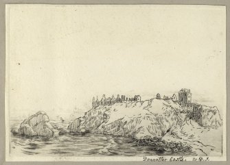 Etching showing view of castle.
Titled: 'Dunnottar Castle, W.D.I'.
PHOTOGRAPH ALBUM NO.4: THE INNES OF COWIE ALBUM.