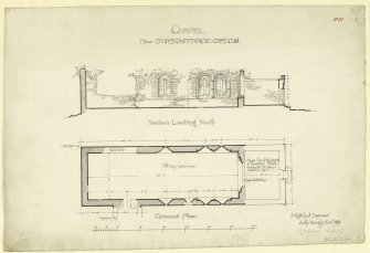Ground plan and section of Dunstaffnage Castle Chapel.

