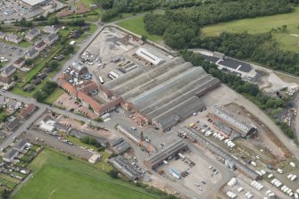 Oblique aerial view of the works at Cowdenbeath, looking NNW.