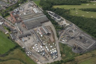 Oblique aerial view of the works at Cowdenbeath, looking W.