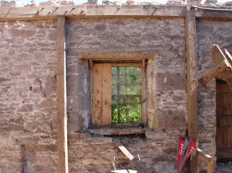 Interior of the north window at ground-floor level in the east wall from a Standing Building Survey, Glamis Mill, Glamis, Angus.