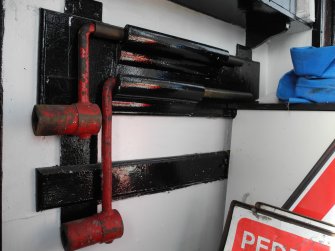 Muirtown Swing Bridge control cabin - operating cranks