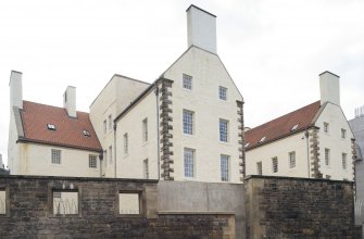 General view of Queensberry House, 64 Canongate, Edinburgh, now part of the Scottish Parliament, from NE.