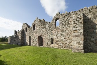 South wall from south east.