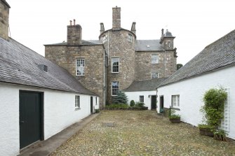 View of rear of house from courtyard to north west.