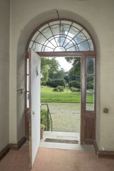 Ground floor. Entrance hall. View of doorway with fanlight.