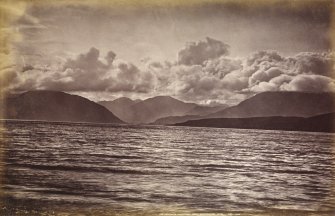 View of landscape.
Titled: 'The Ardgower Mountains from Ballachulish Hotel. 1225 G.W.W.'
PHOTOGRAPH ALBUM No.33: COURTAULD ALBUM.