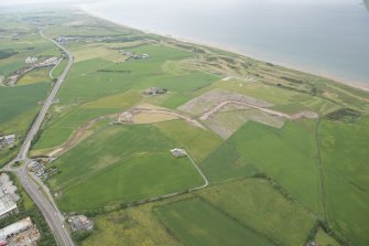 General oblique aerial view of the Murcar Golf Course, looking NE.