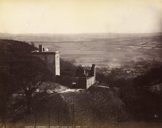 View of castle.
Titled: 'Castle Campbell, Dollar (from N) 565 J.V.
PHOTOGRAPH ALBUM NO.33: COURTAULD ALBUM