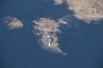 Oblique aerial view of Oronsay Lighthouse, looking W.