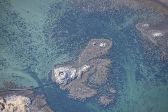 Oblique aerial view of An Dun Loch Ardbhair, looking SW.