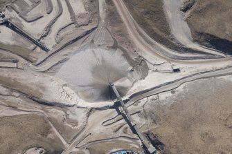 Oblique aerial view of Glensanda Quarry, looking S.