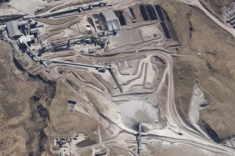 Oblique aerial view of Glensanda Quarry, looking SSE.