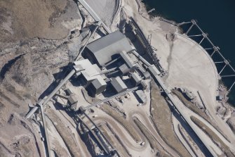 Oblique aerial view of Glensanda Quarry, looking SE.