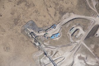 Oblique aerial view of Glensanda Quarry, looking N.