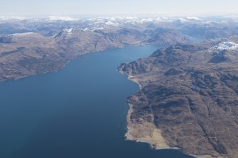 General oblique aerial view of Loch Hourn, looking E.