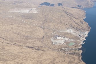 Oblique aerial view of Glensanda Quarry, looking NNE.