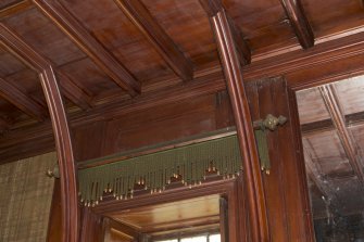 First Floor Detail of curtain rail and pelmets in Drawing Room.