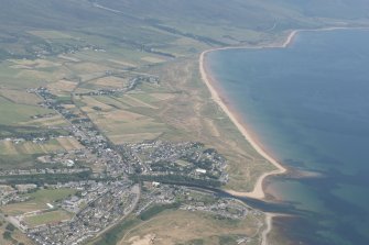 General oblique aerial view of Brora and Brora Golf Course, looking NE.