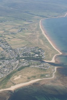 General oblique aerial view of Brora Golf Course, looking NNE.