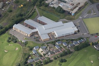 Oblique aerial view of Biggar High School, looking WNW.