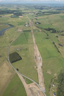 Oblique aerial view of the A75 Dunragit bypass construction works.