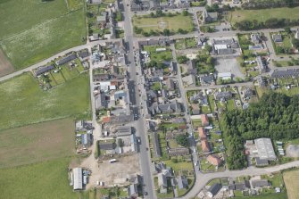 Oblique aerial view of Rhynie, looking to the SSW.