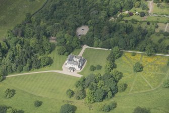 Oblique aerial view of Leith Hall, looking to the W.