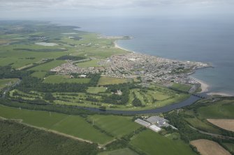 General oblique aerial view of Banff and Duff House Royal Golf Course, looking to the W.