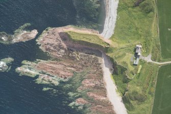 Oblique aerial view of Dundarg Castle, looking to the E.