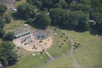 General oblique aerial view of The Meadows, looking SE.