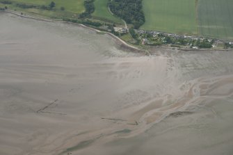 Oblique aerial view of a fish trap at Jemimaville, looking SSE.