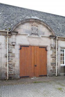 Courtyard, south wall, detail of doorway.