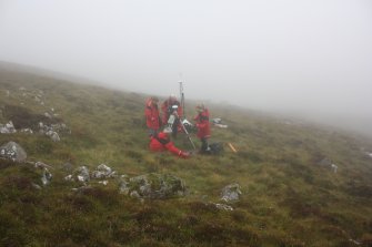 Staff setting up the GPS at Orval, Rum. Mr Ian Parker, Mrs Angela Gannon, Mr Steve Boyle, Miss Amy Gillespie.