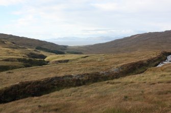 General view down Kilmory Glen looking over the aqueduct towards the ruins of Salisbury's Dam.