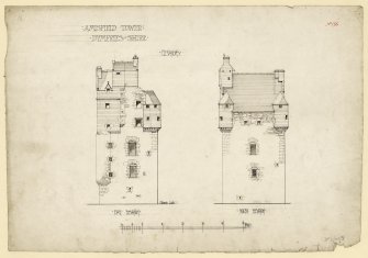 North and east elevations of Amisfield Tower.