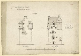 South and west elevations of Amisfield Tower.