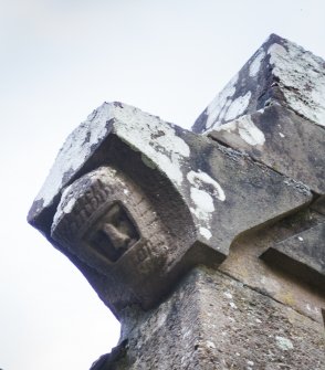 Detail of head on roof corbel.