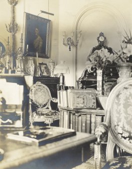 Interior view of Balmacaan House. 
Titled: 'Two other views of the little drawing room'.
PHOTOGRAPH ALBUM No.32: BALMACAAN ALBUM.